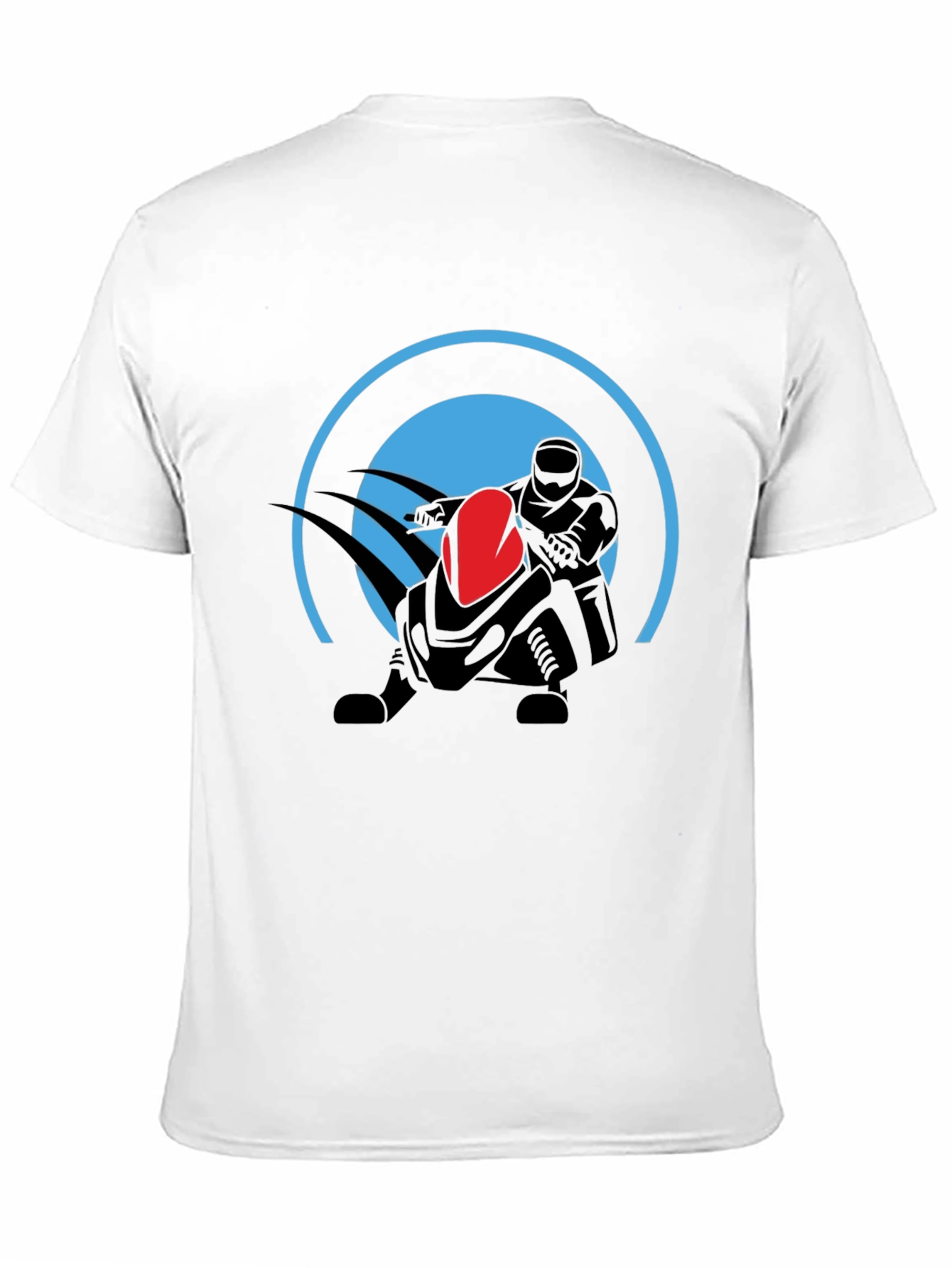 Black Graphic Tee: Futuristic Rider Design