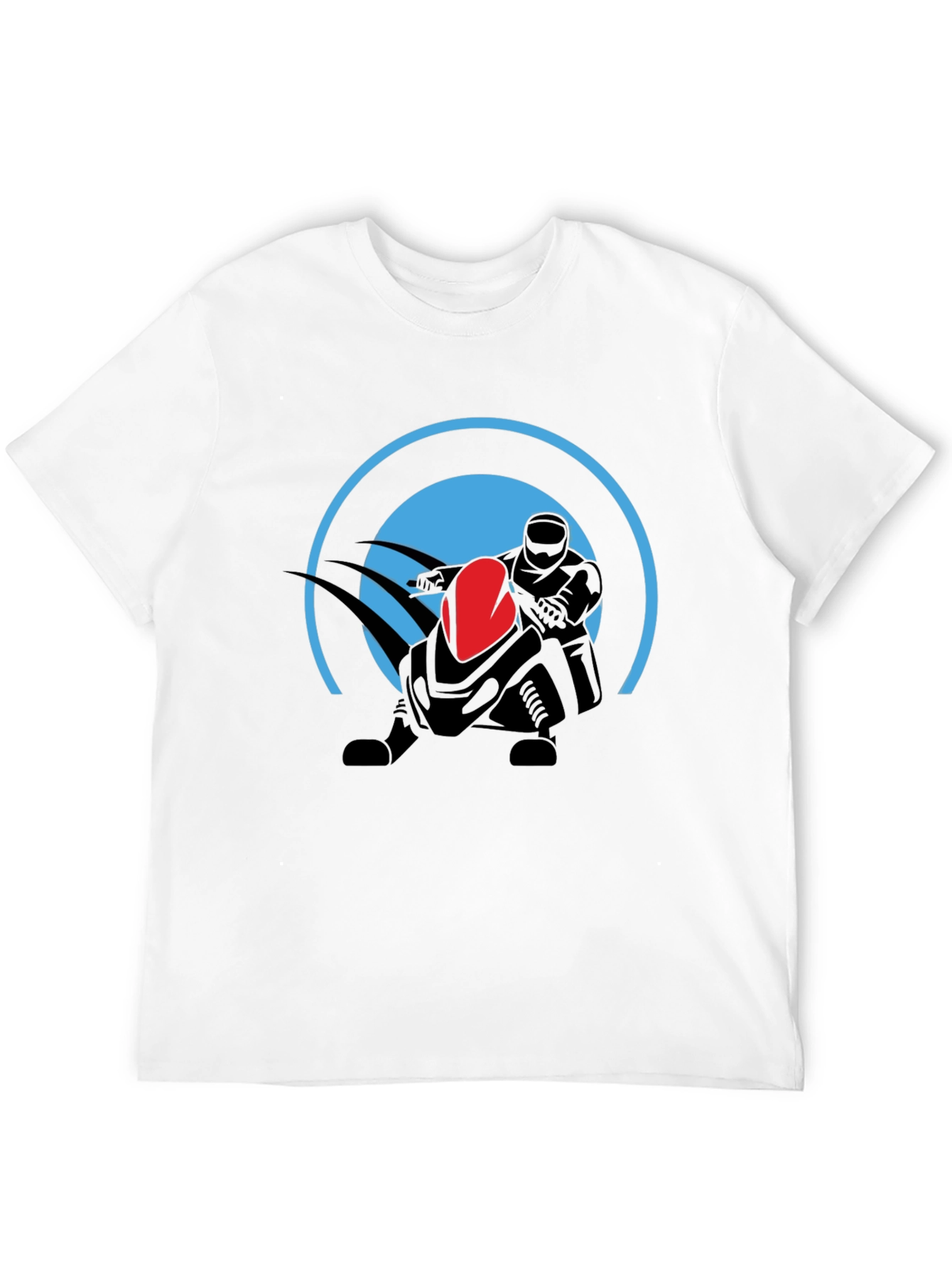 Black Graphic Tee: Futuristic Rider Design