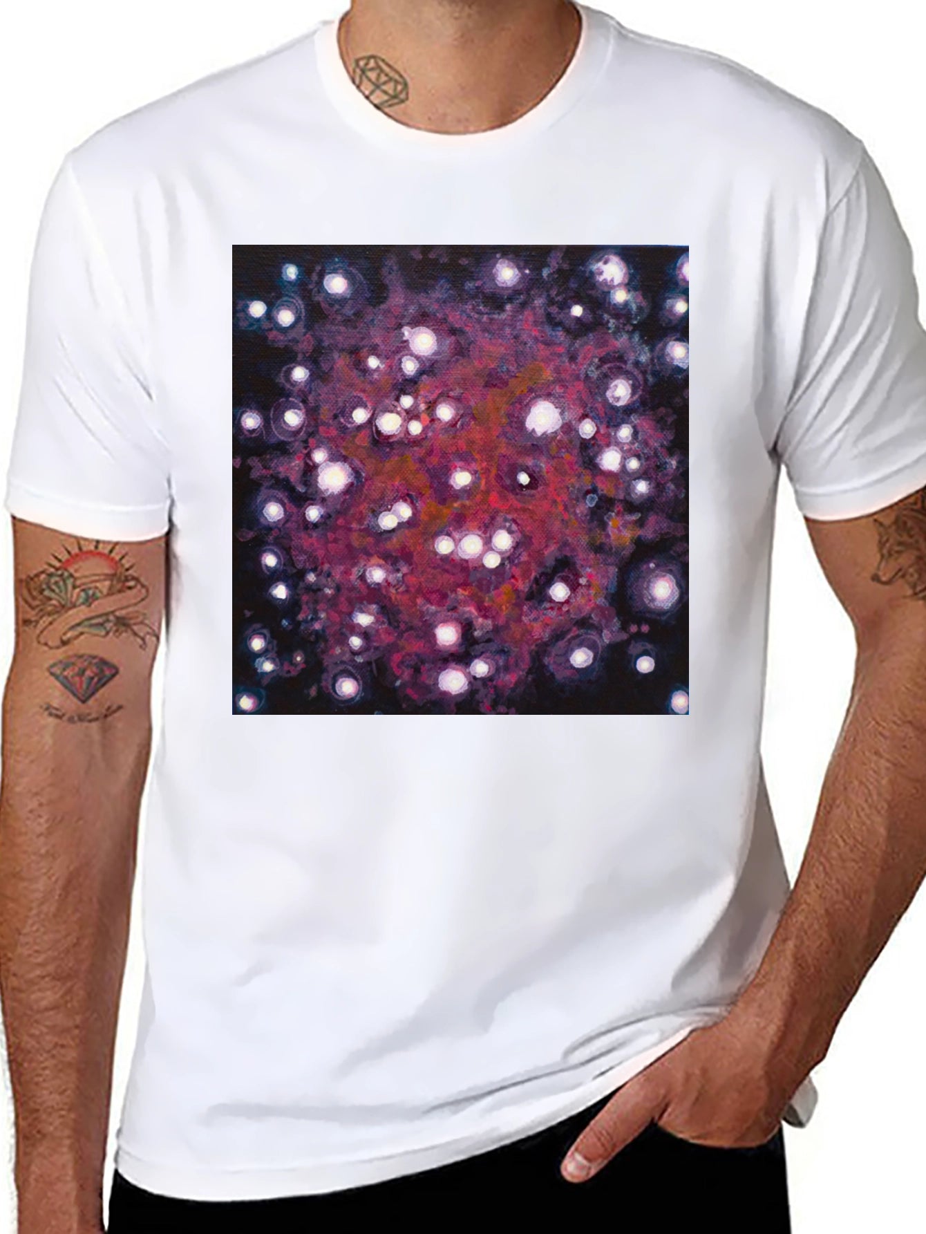 Abstract Galaxy Print Black T-Shirt