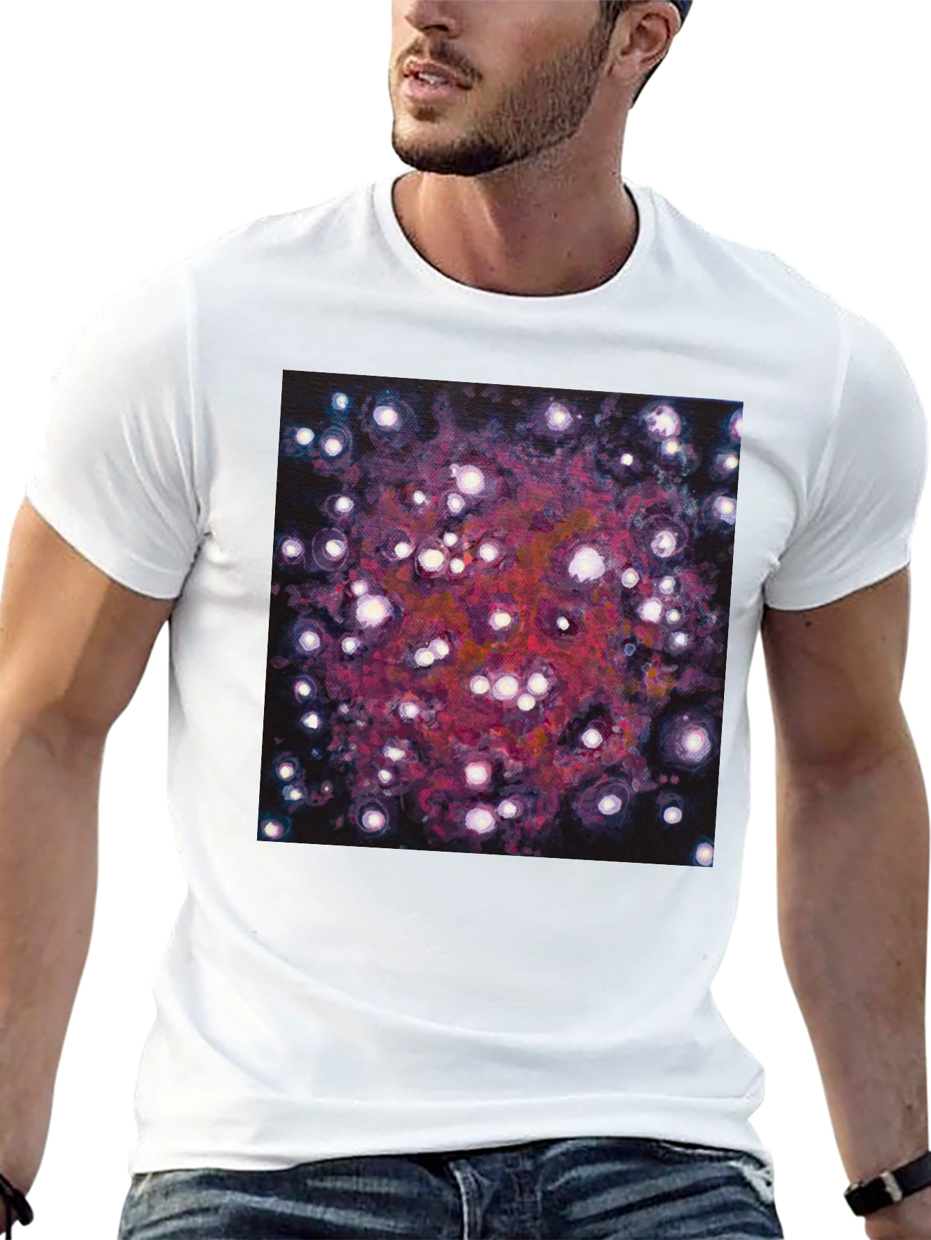 Abstract Galaxy Print Black T-Shirt