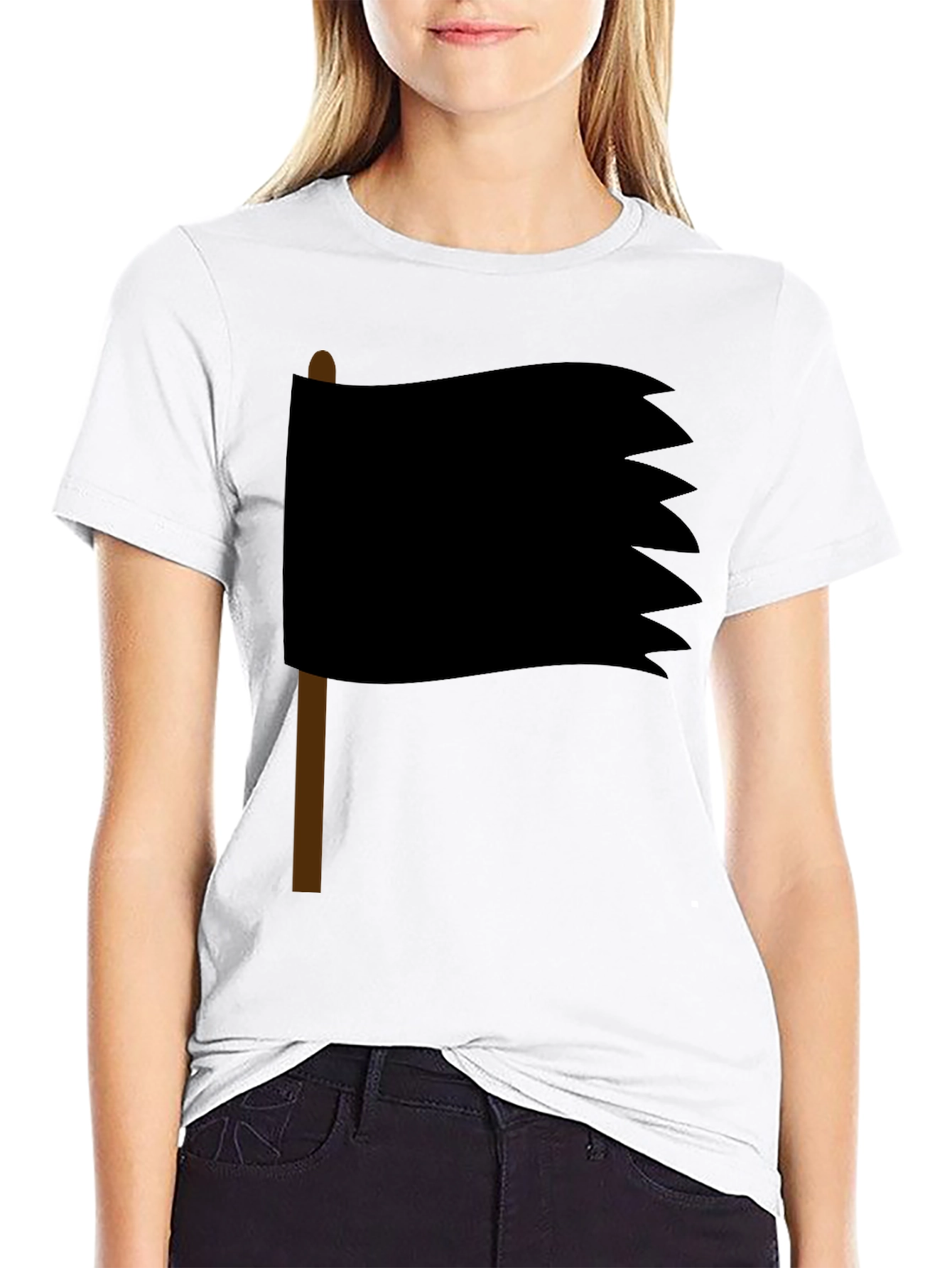 Distressed Black Flag Graphic Tee - Casual Style