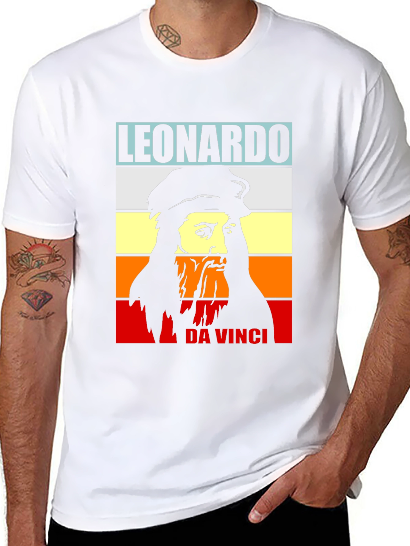 Leonardo Da Vinci T-Shirt Black Graphic Tee