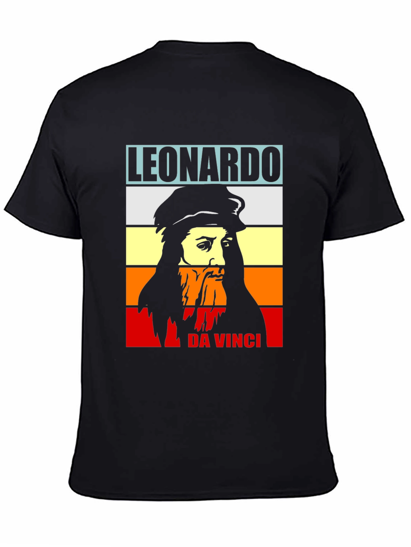 Leonardo Da Vinci T-Shirt Black Graphic Tee