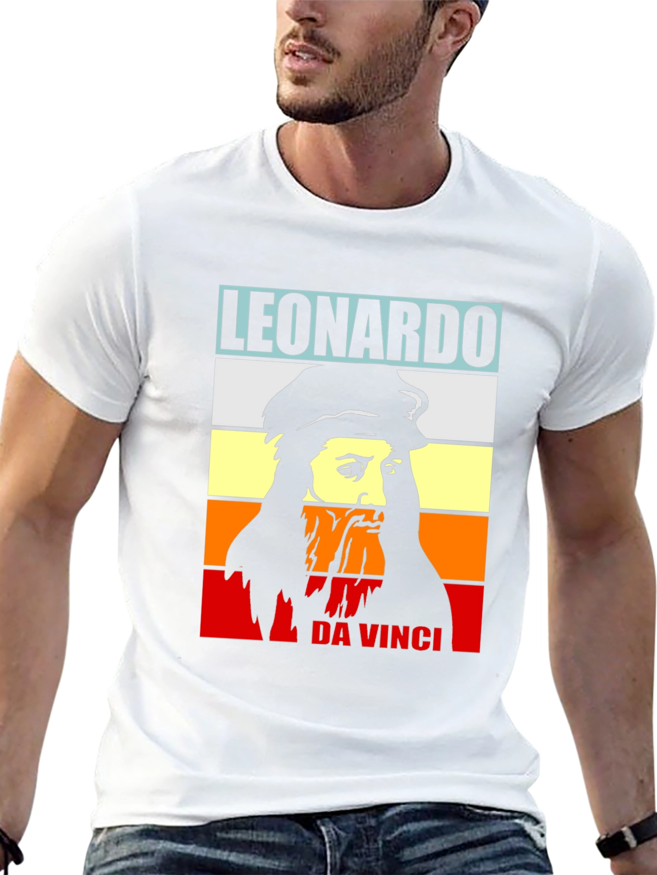 Leonardo Da Vinci T-Shirt Black Graphic Tee