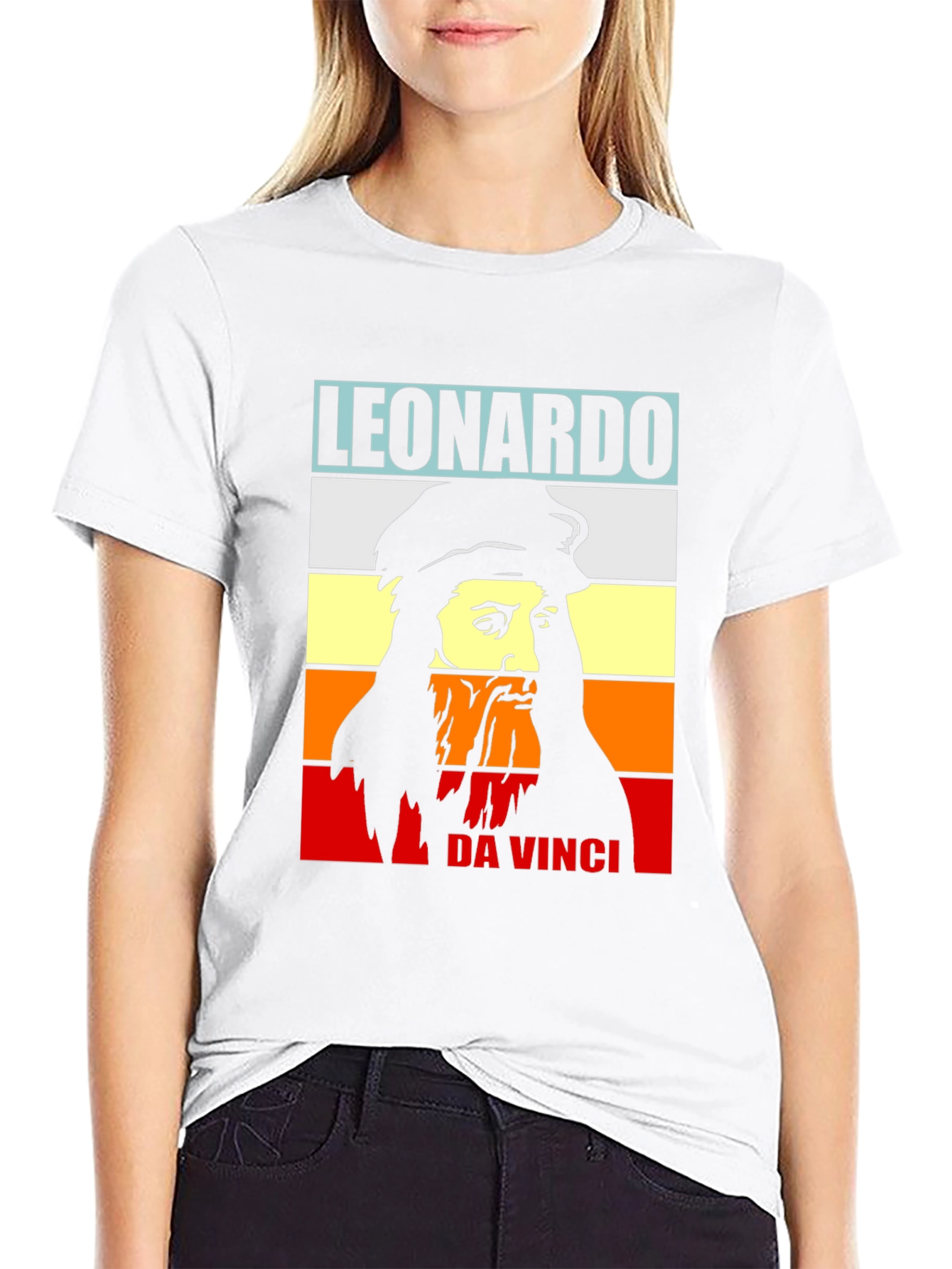 Leonardo Da Vinci T-Shirt Black Graphic Tee