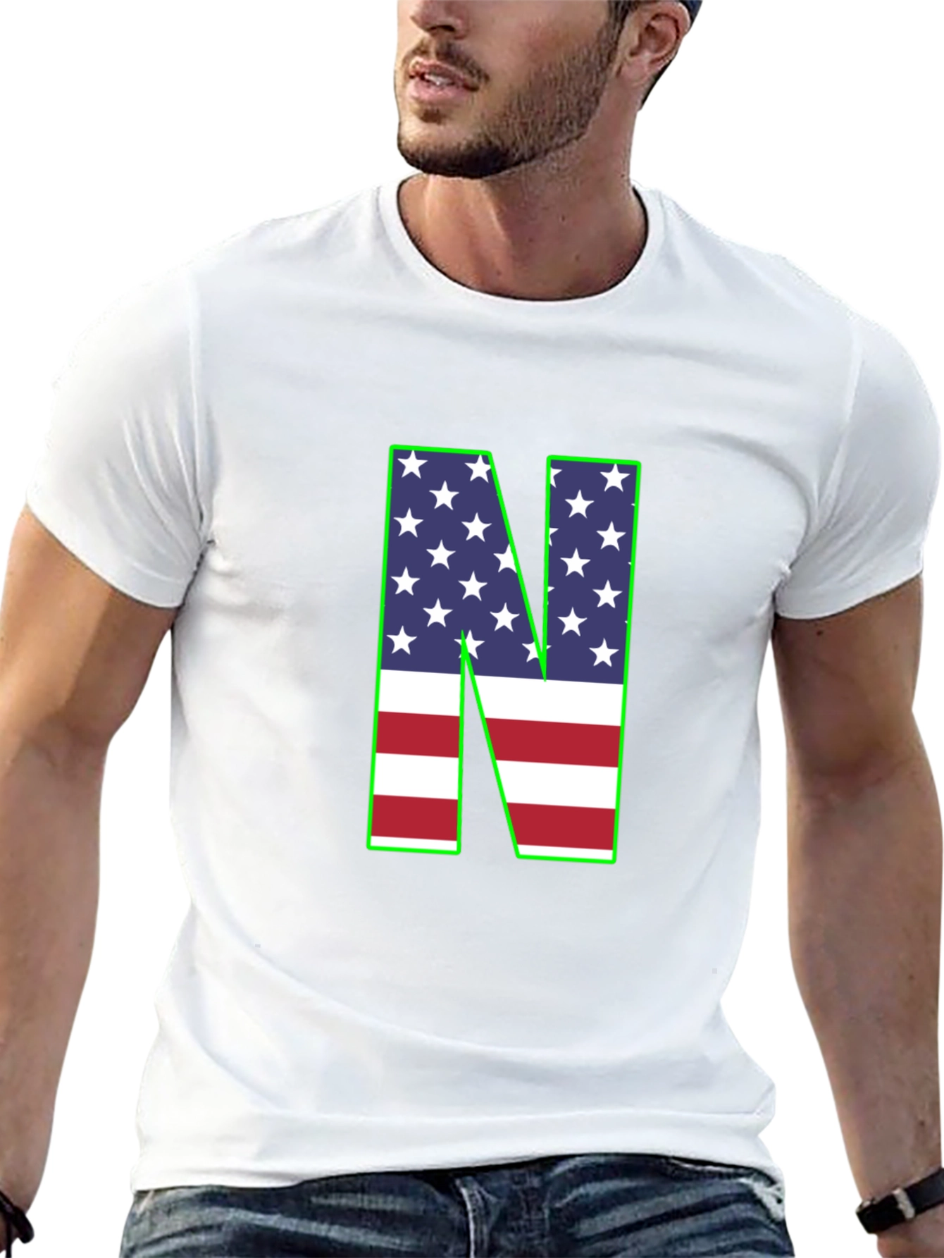 American Flag N T-Shirt