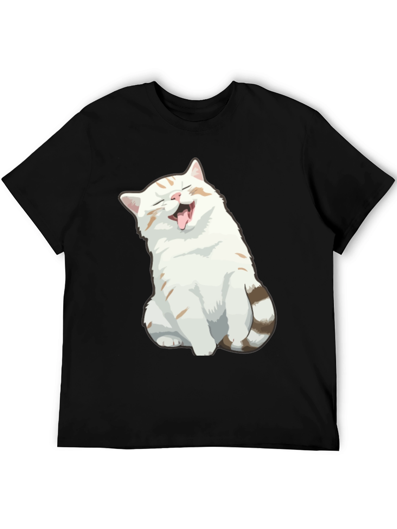 Funny Cat Graphic Tee - Soft Cotton Black T-Shirt