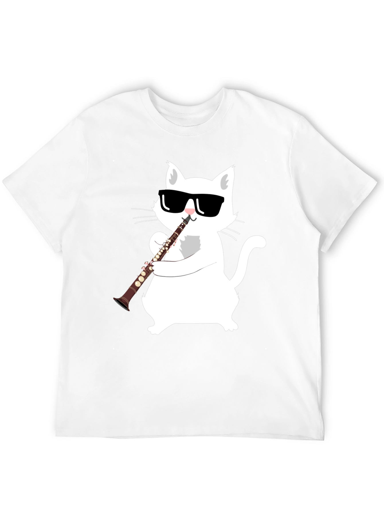 Cool Cat Clarinet Player Graphic Tee