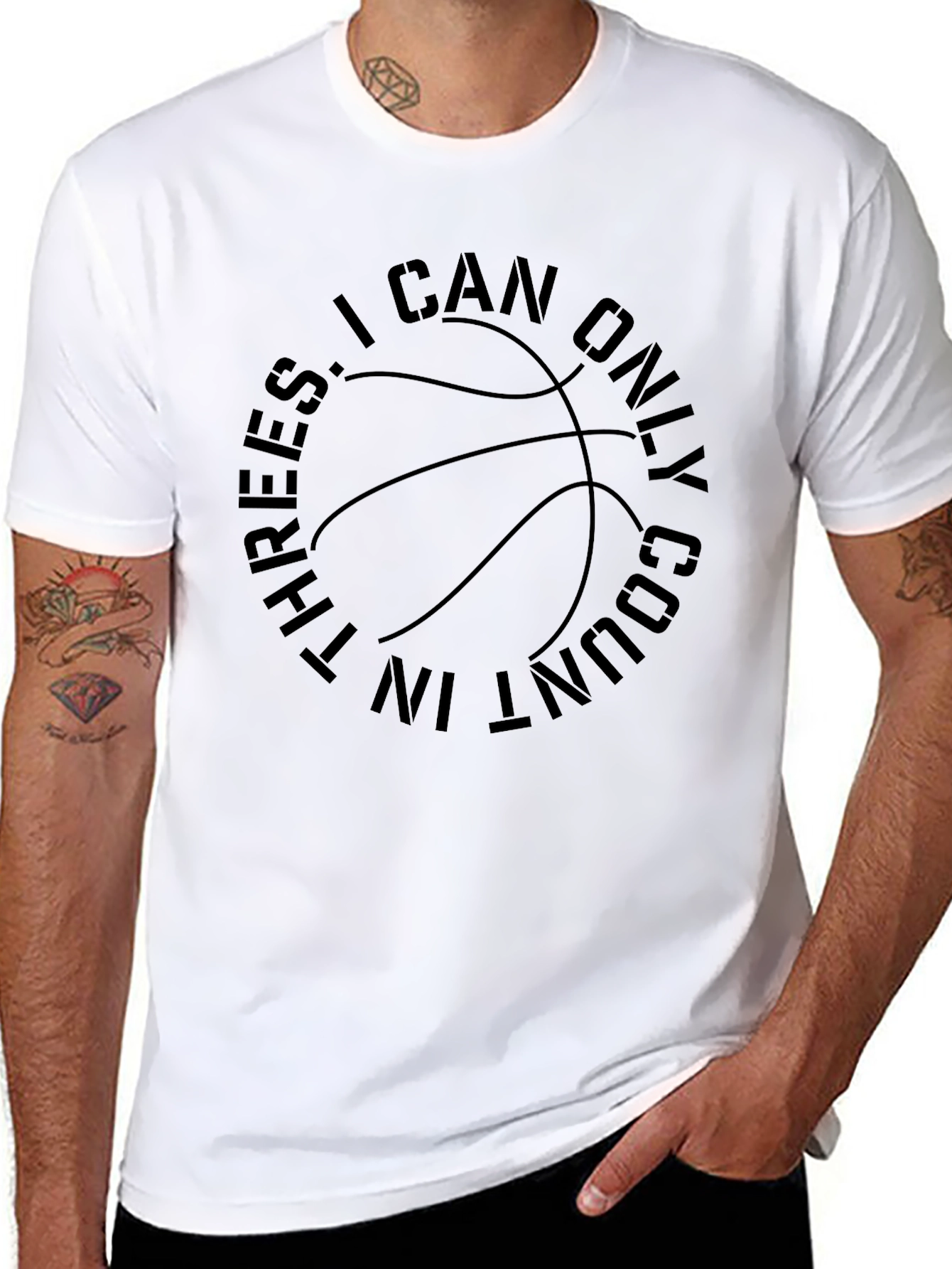 Basketball T-Shirt: Threes I Can Only Count In