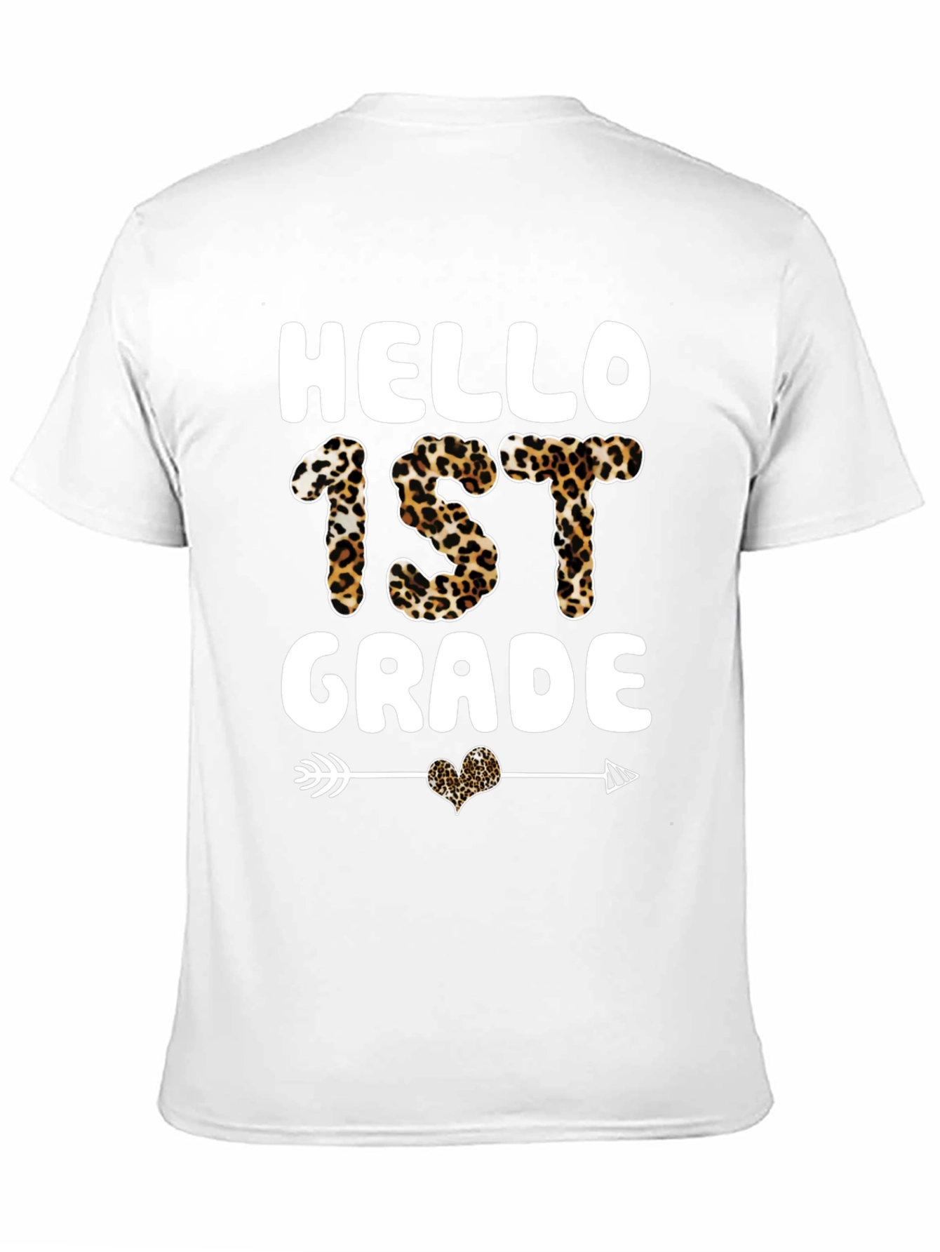 Hello 1st Grade Leopard Print Tee