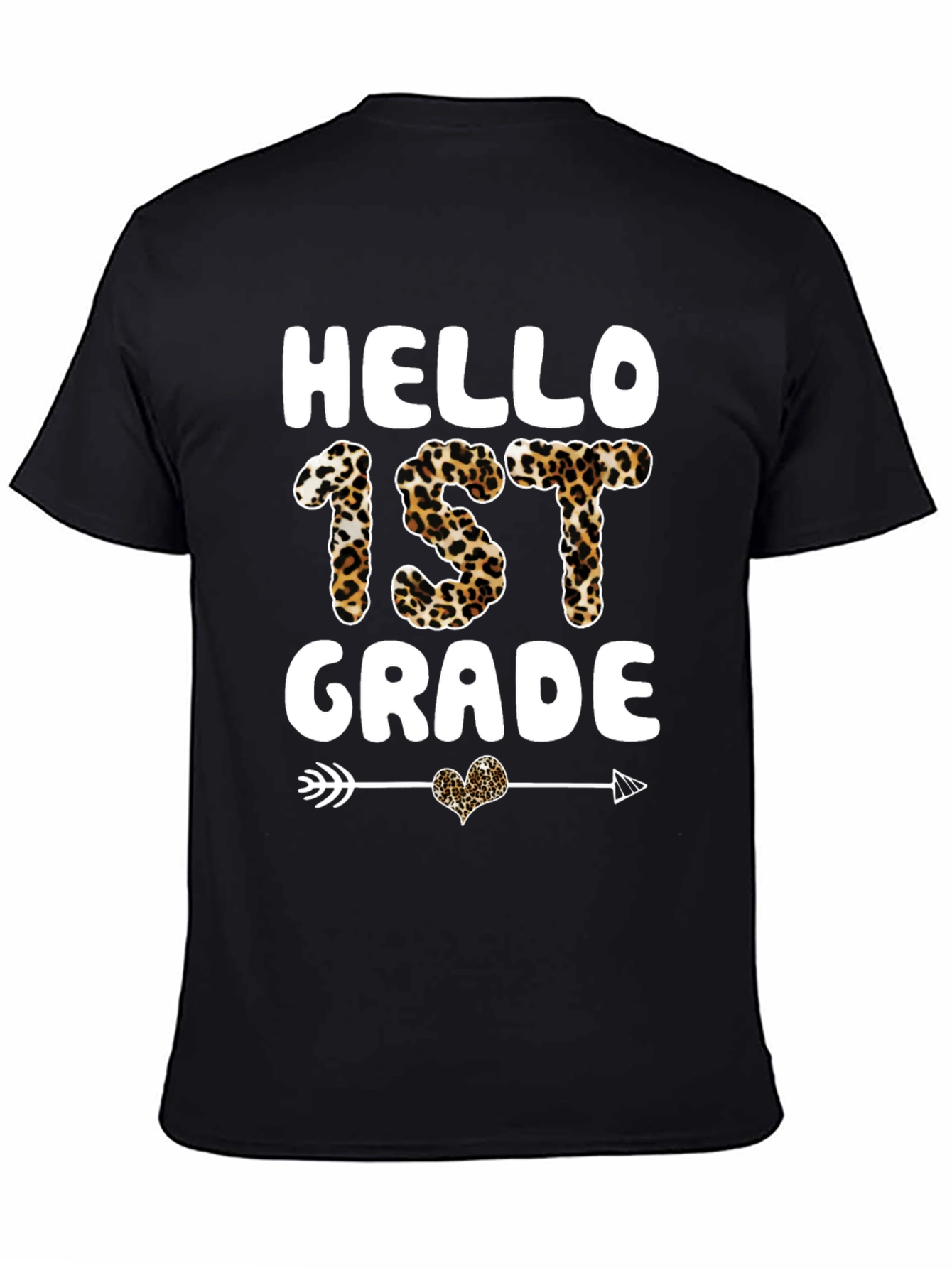 Hello 1st Grade Leopard Print Tee