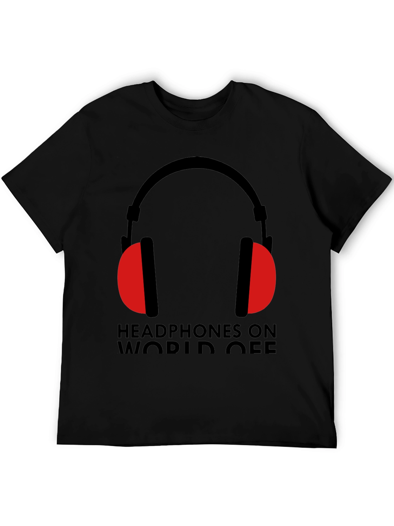 Headphones On World Off Graphic Tee