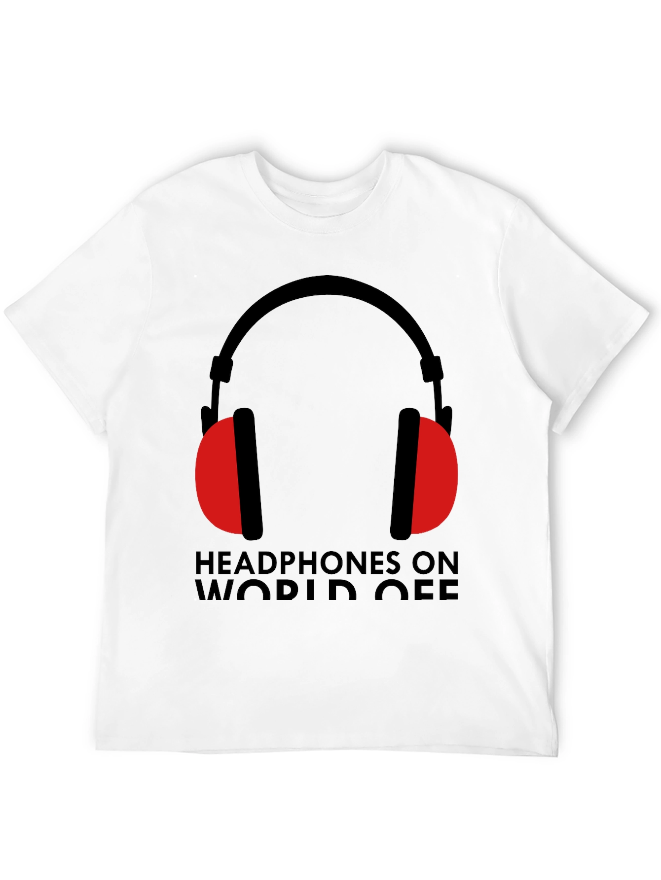 Headphones On World Off Graphic Tee