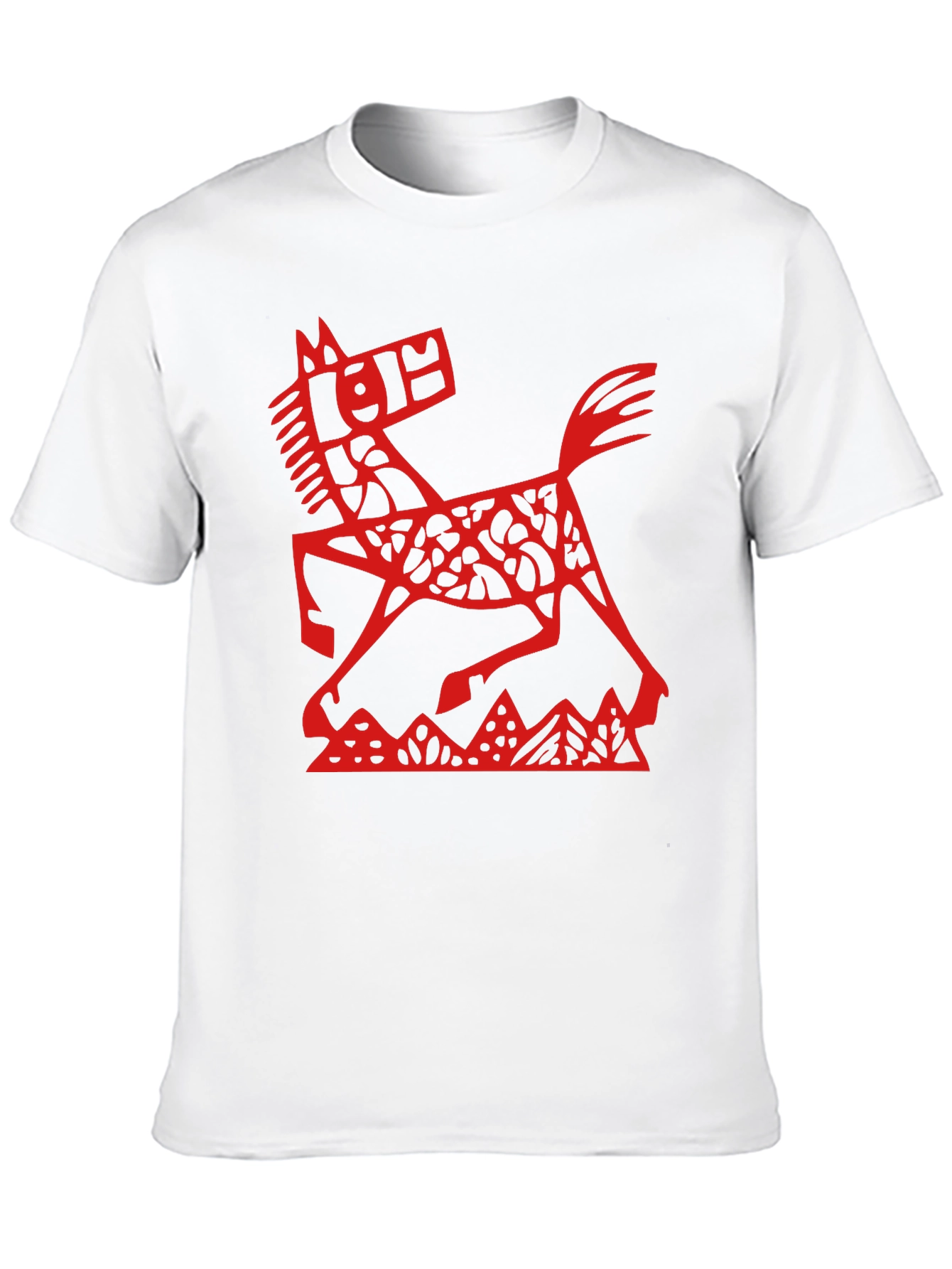 Red Horse Graphic Black T-Shirt
