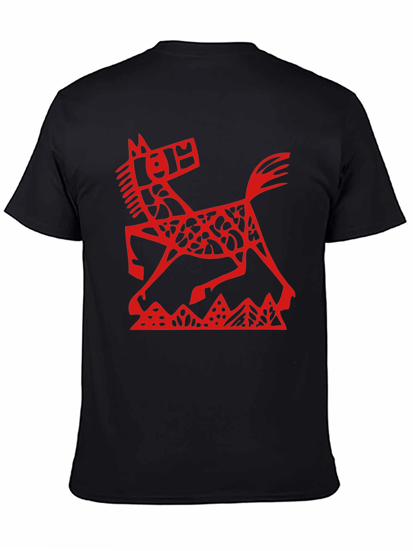 Red Horse Graphic Black T-Shirt