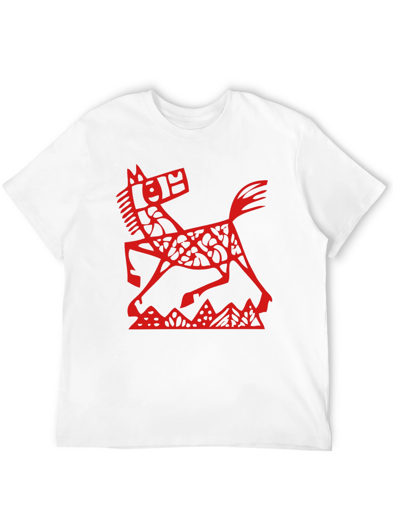 Red Horse Graphic Black T-Shirt