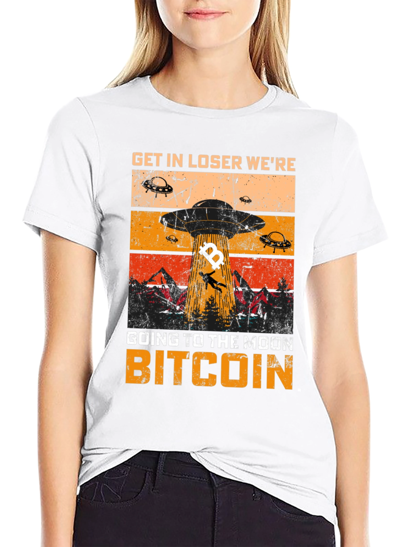 Bitcoin Moon T-Shirt Get in Loser Crypto Tee