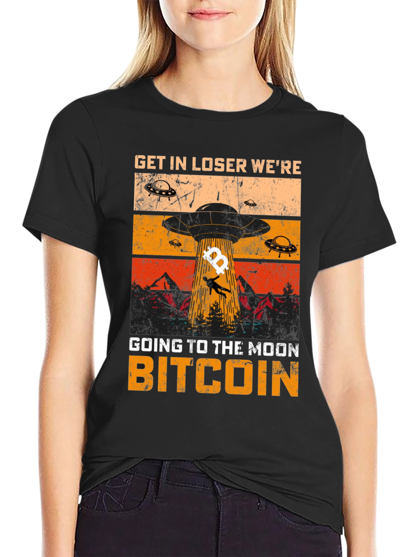 Bitcoin Moon T-Shirt Get in Loser Crypto Tee