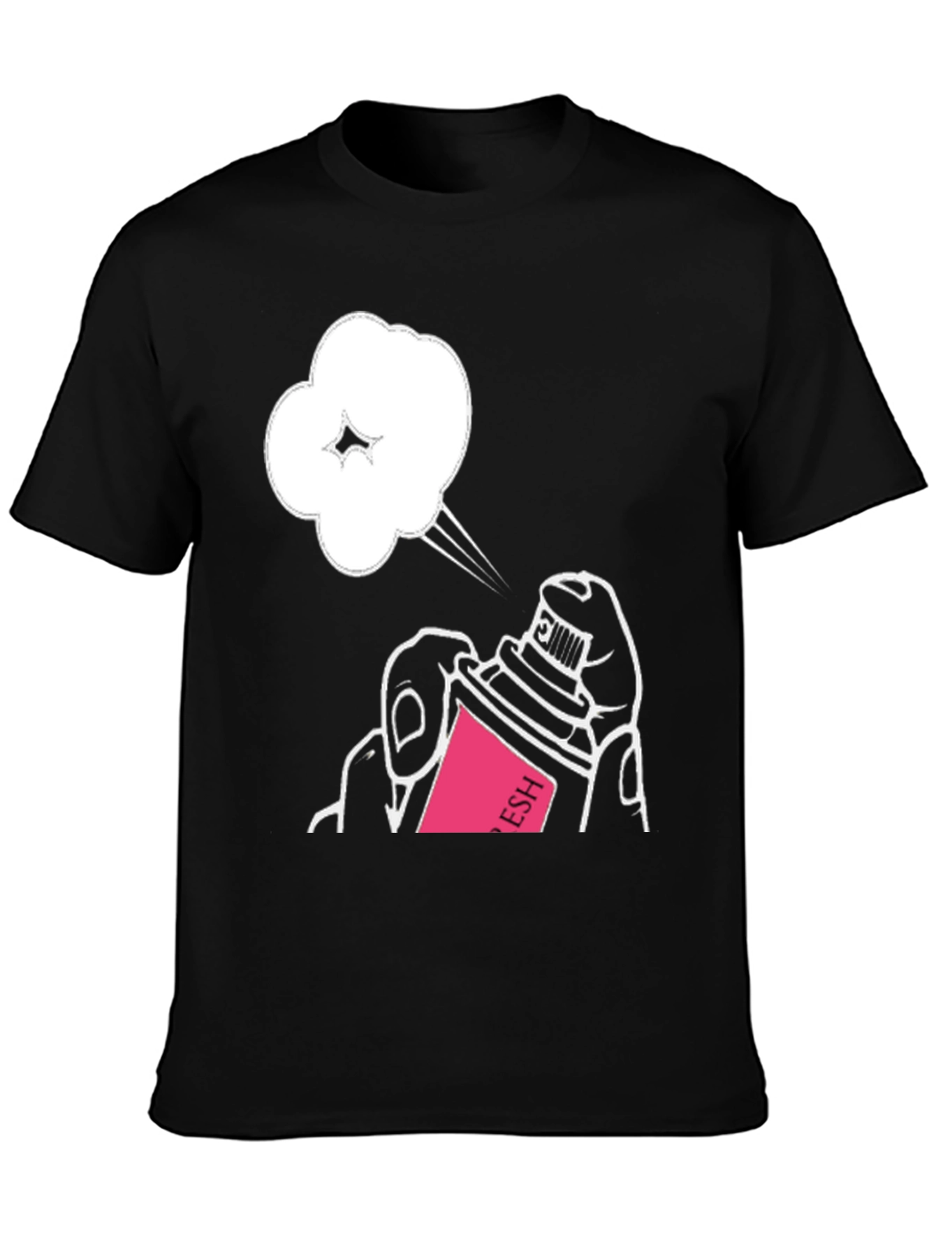 Spray Paint Cloud Graphic Black T-Shirt