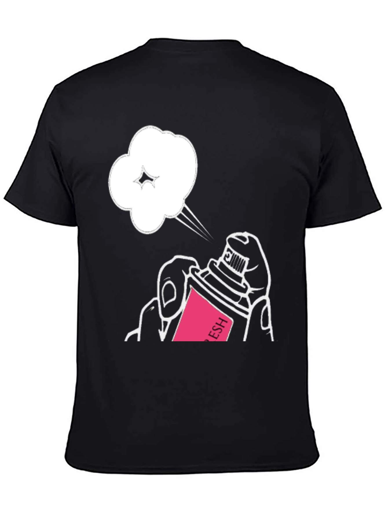 Spray Paint Cloud Graphic Black T-Shirt