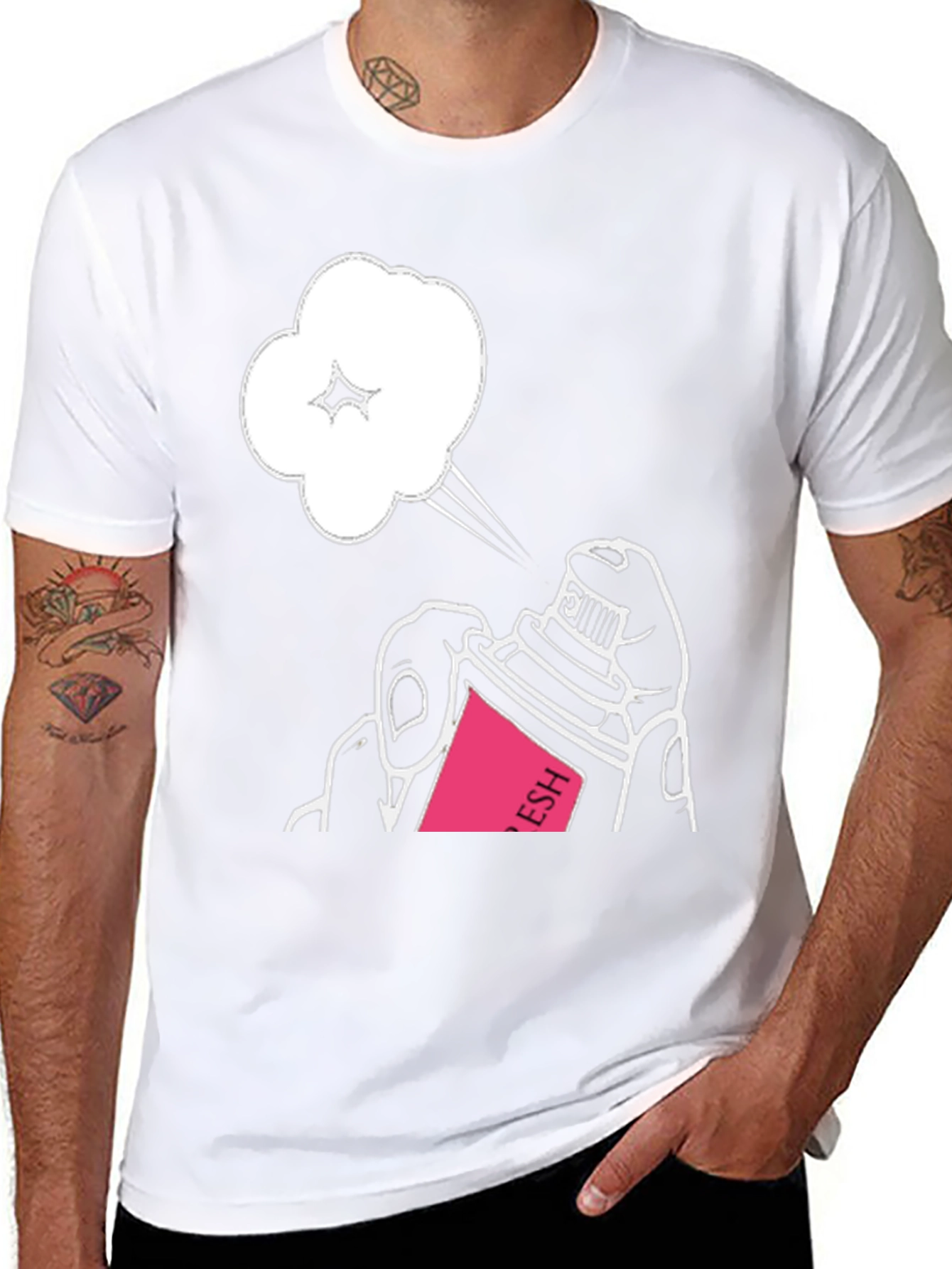 Spray Paint Cloud Graphic Black T-Shirt