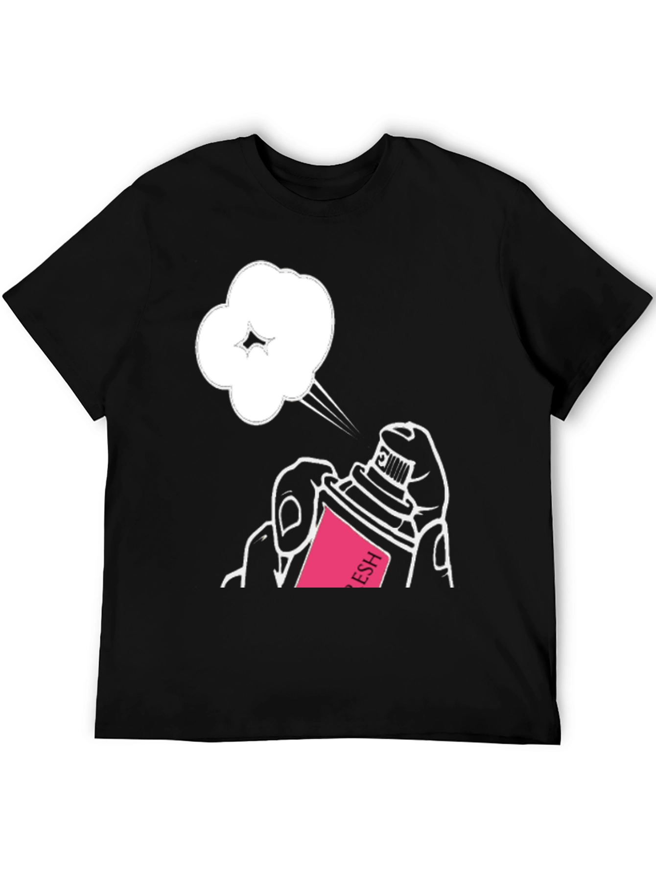 Spray Paint Cloud Graphic Black T-Shirt