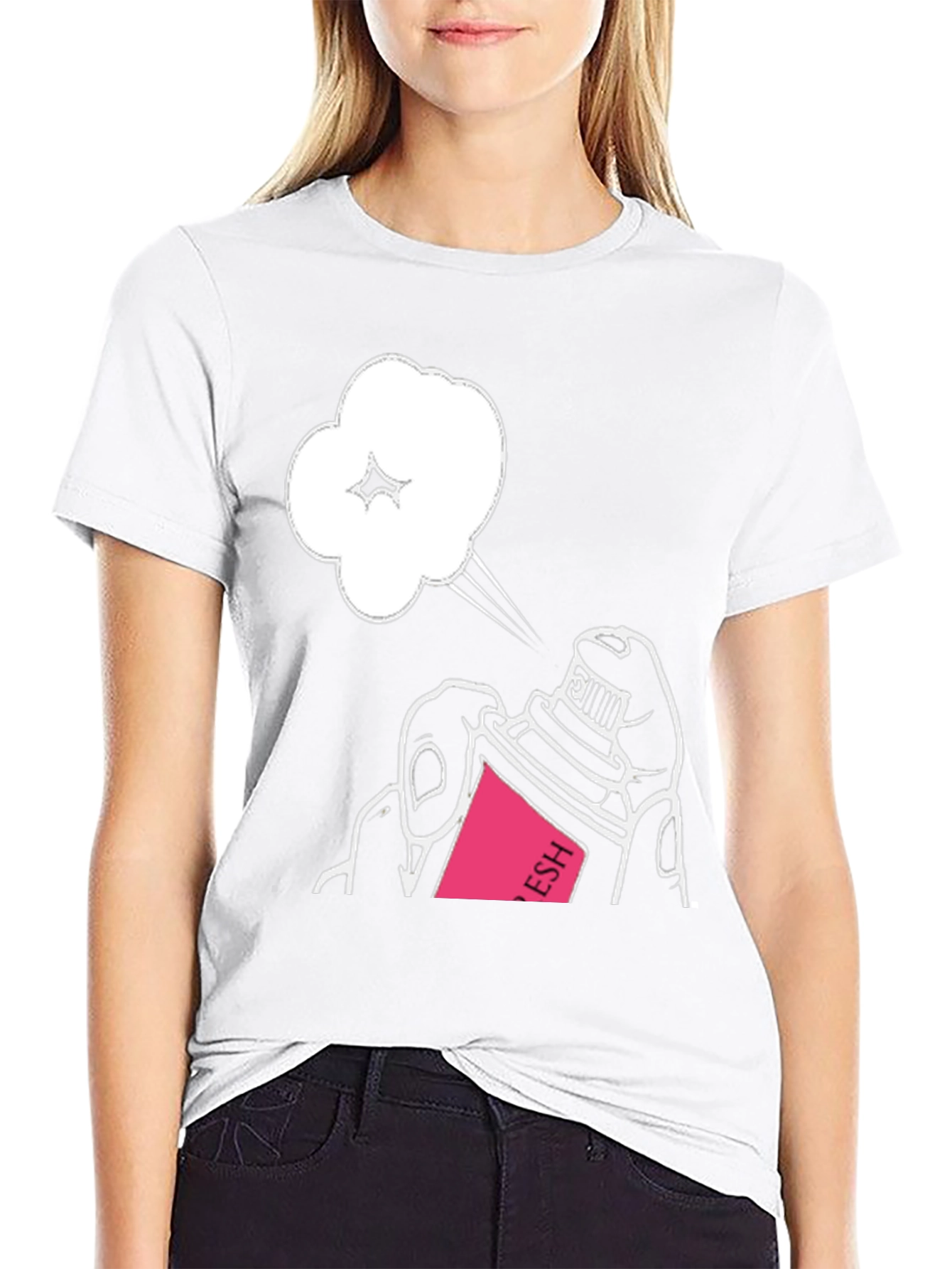 Spray Paint Cloud Graphic Black T-Shirt