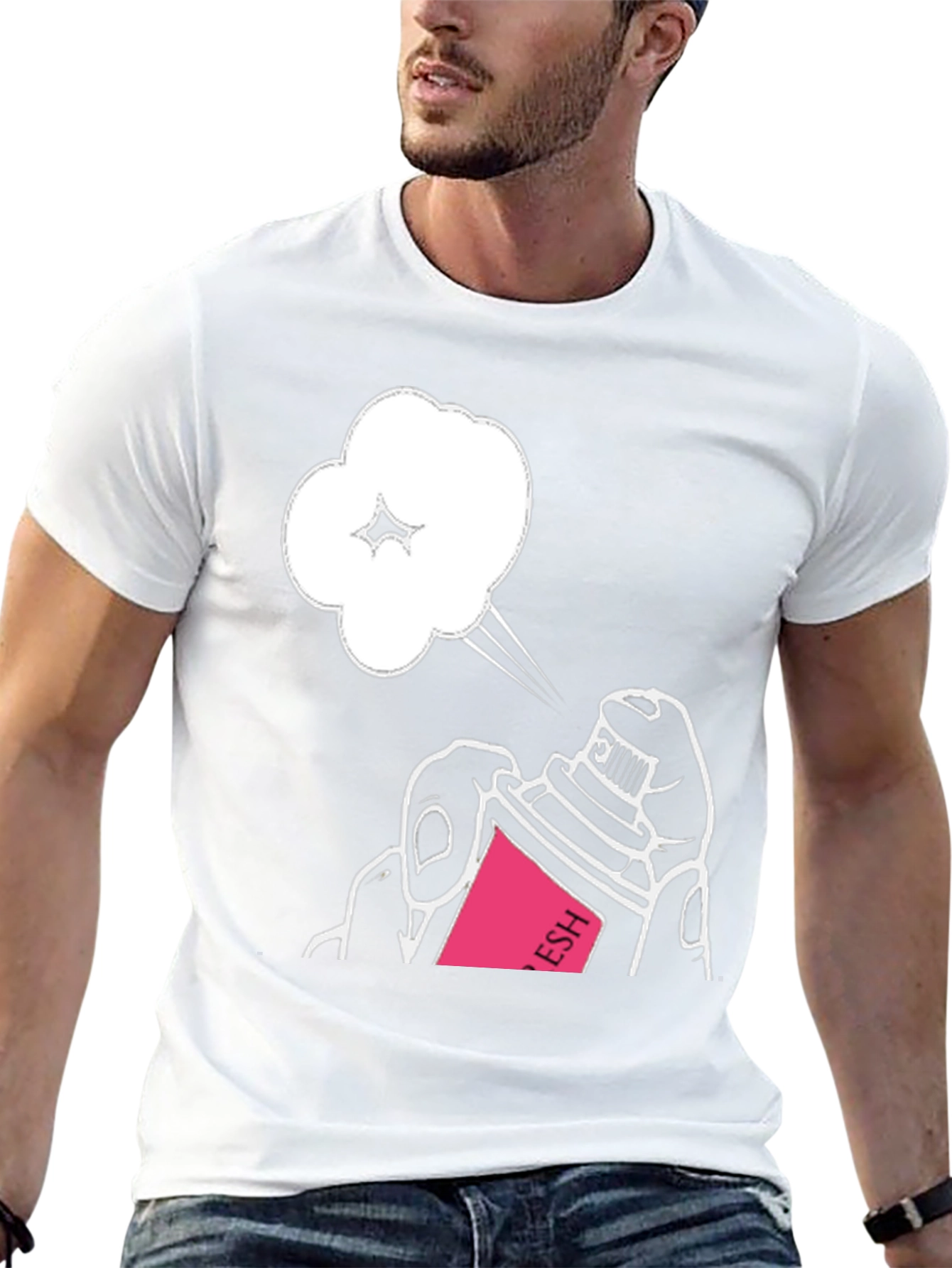 Spray Paint Cloud Graphic Black T-Shirt