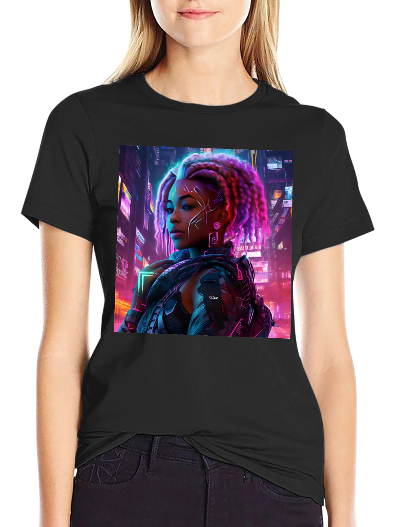Cyberpunk Woman T-Shirt Graphic Tee