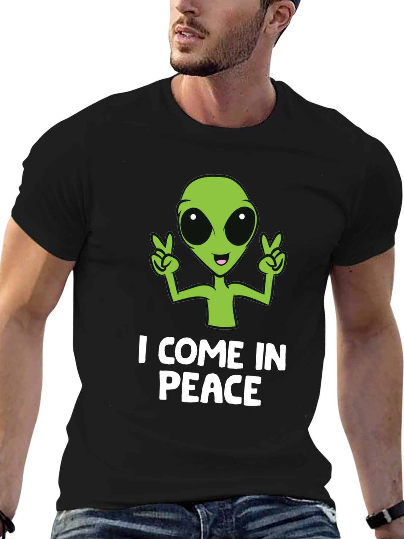 I Come In Peace Alien Graphic T-Shirt