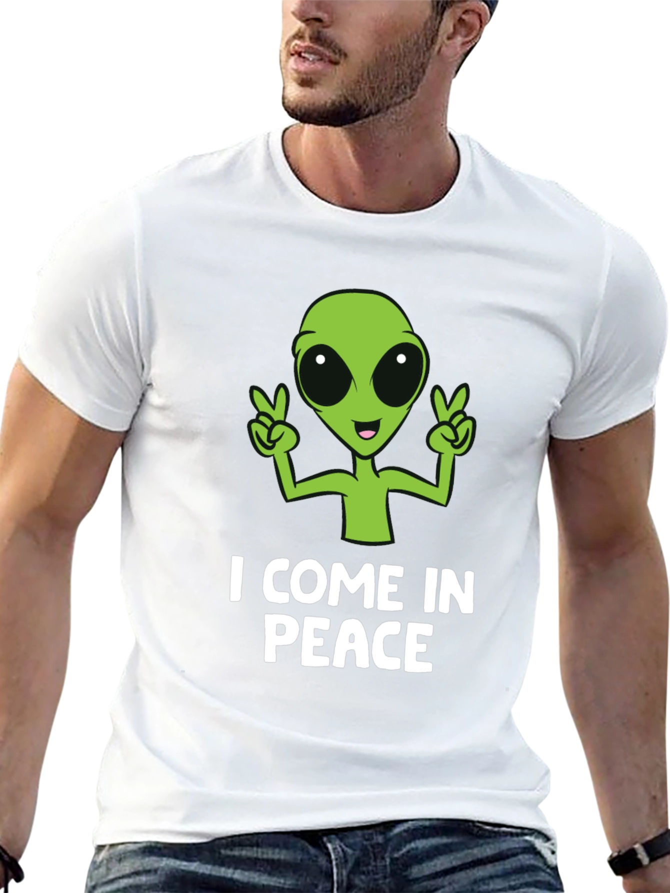 I Come In Peace Alien Graphic T-Shirt