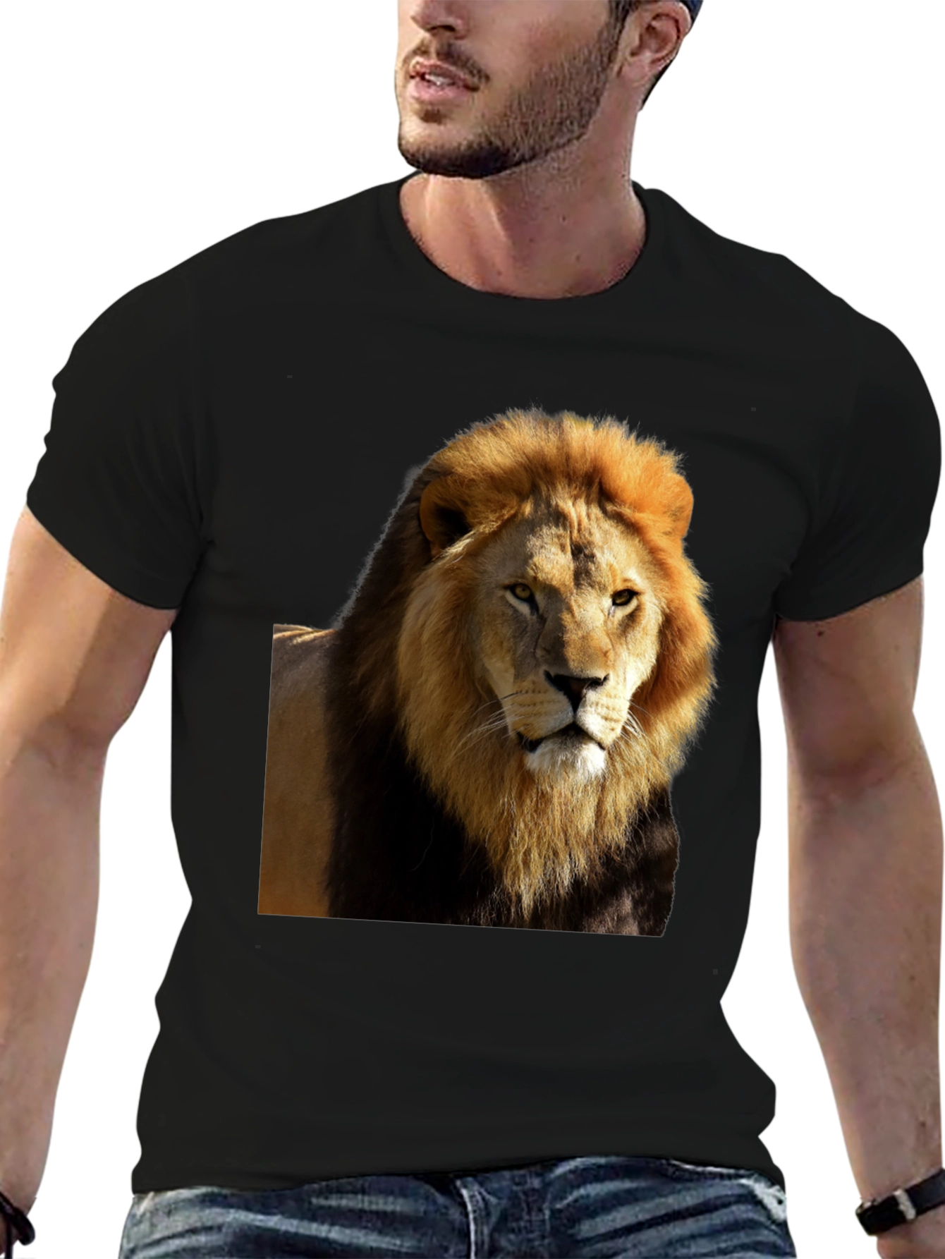 Lion Graphic Black T-Shirt - Wild Style