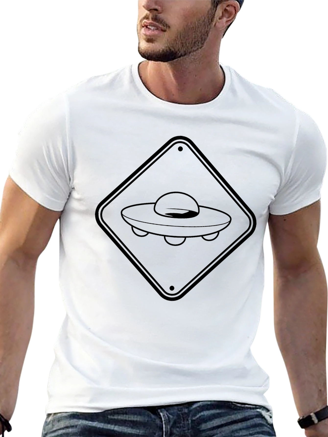 UFO Crossing Black T-Shirt