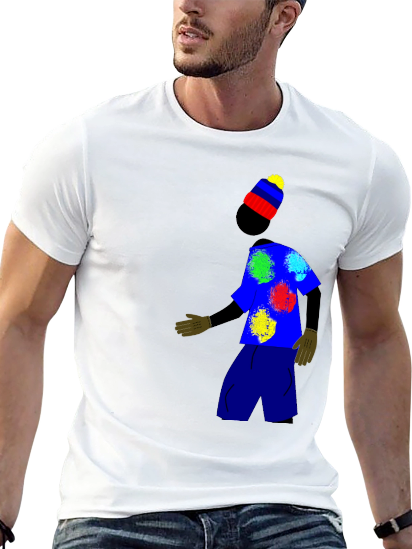 Funky T-Shirt with Abstract Character Design