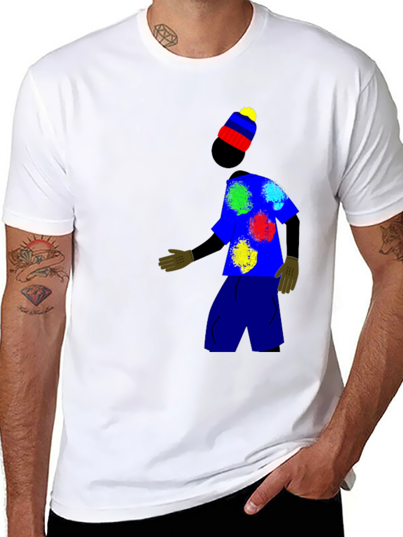 Funky T-Shirt with Abstract Character Design