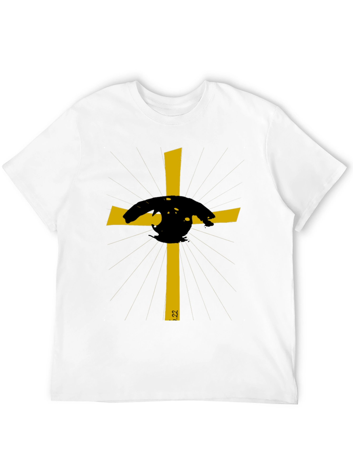 Embroidered Cross Graphic Tee - Stylish Christian Apparel