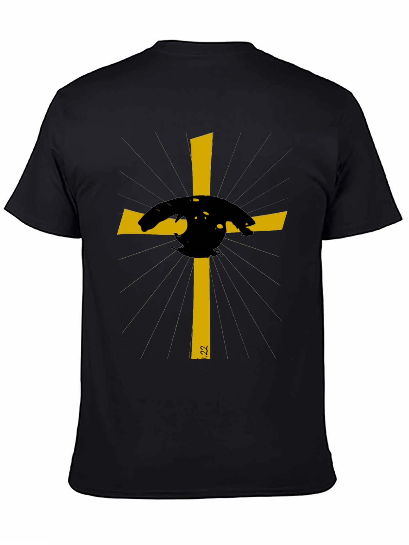 Embroidered Cross Graphic Tee - Stylish Christian Apparel