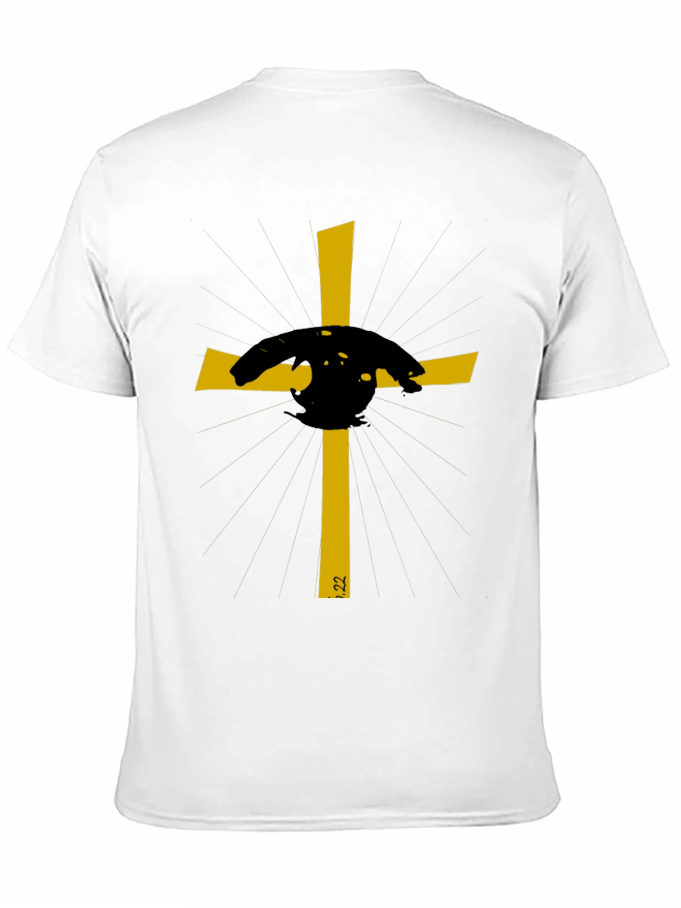 Embroidered Cross Graphic Tee - Stylish Christian Apparel