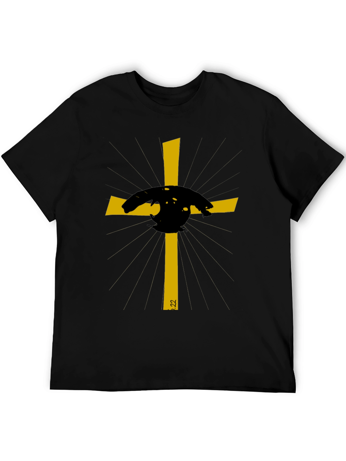 Embroidered Cross Graphic Tee - Stylish Christian Apparel