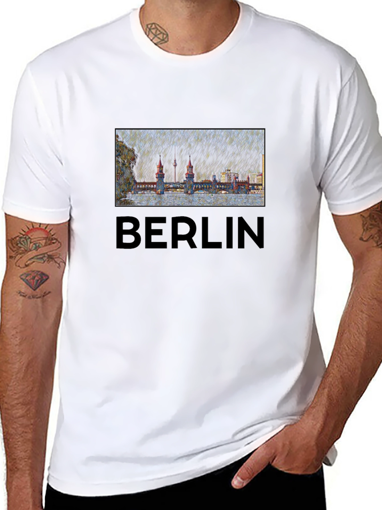 Berlin T-Shirt - Landmark Bridge Graphic