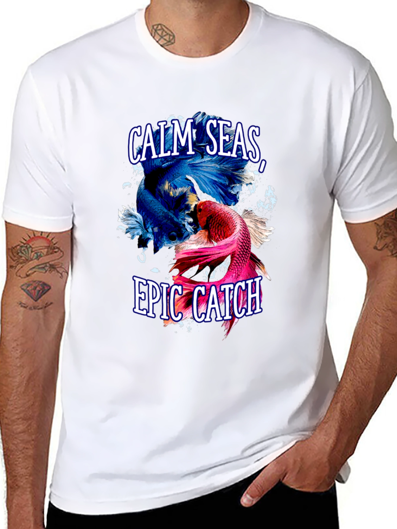 Calm Seas Epic Catch Betta Fish Graphic T-Shirt