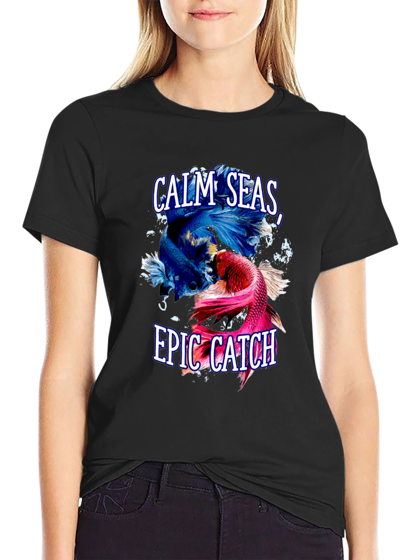 Calm Seas Epic Catch Betta Fish Graphic T-Shirt