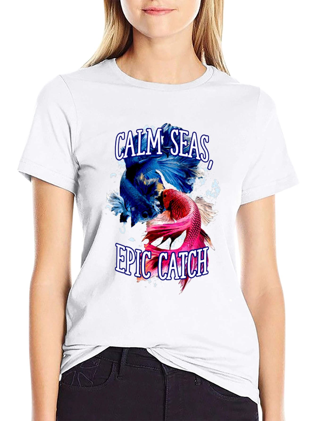 Calm Seas Epic Catch Betta Fish Graphic T-Shirt