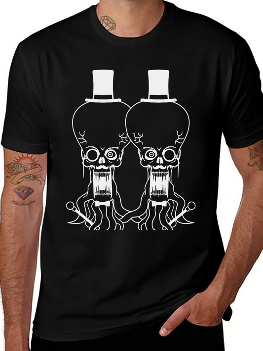 Skull Graphic T-Shirt - Unique Top Hat Design