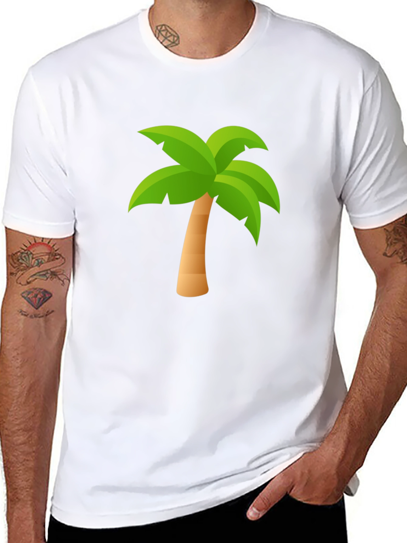 Tropical Palm Tree Black T-Shirt - Summer Ready!
