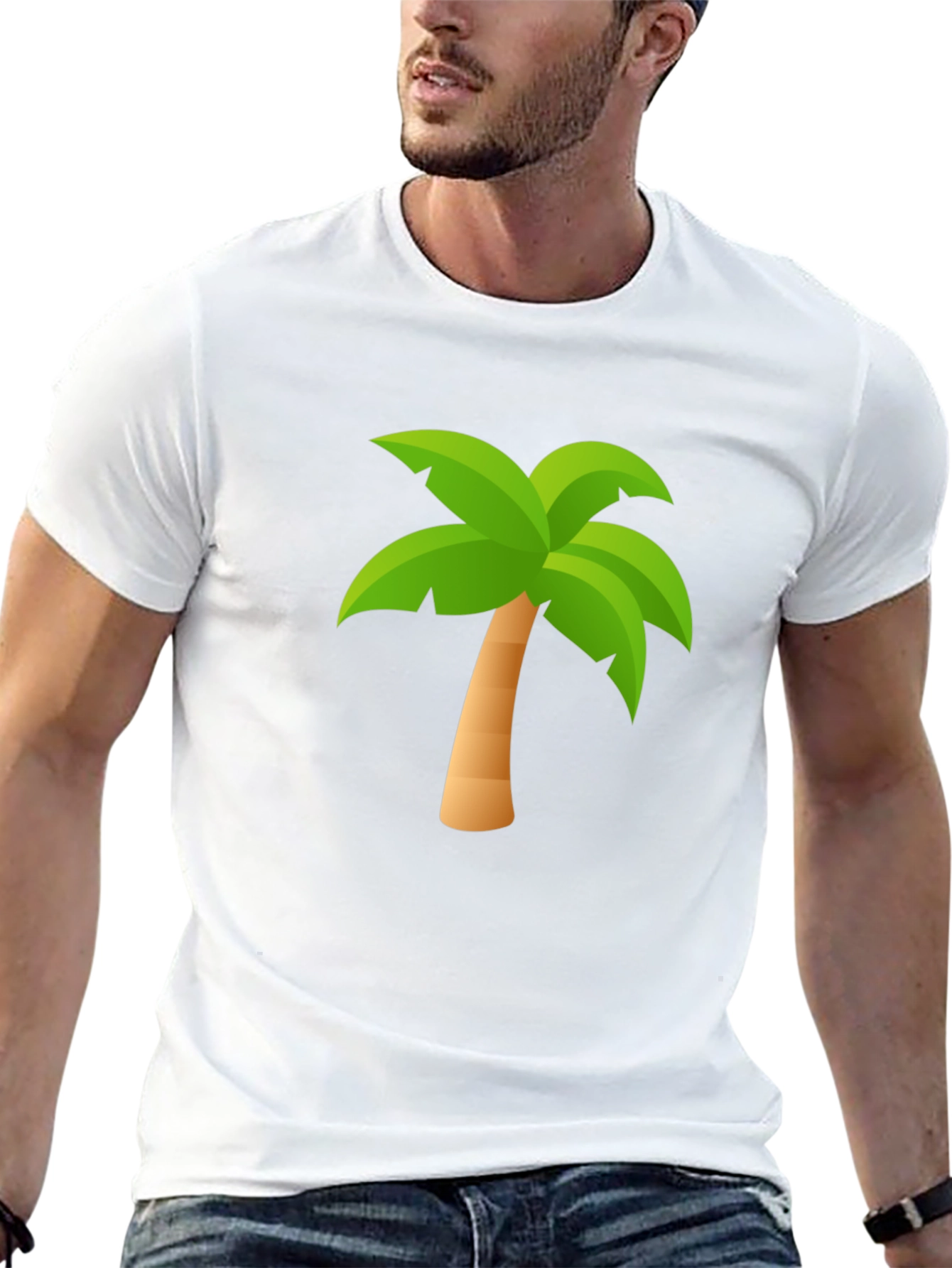 Tropical Palm Tree Black T-Shirt - Summer Ready!