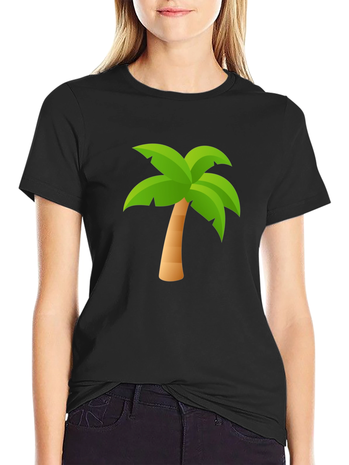 Tropical Palm Tree Black T-Shirt - Summer Ready!