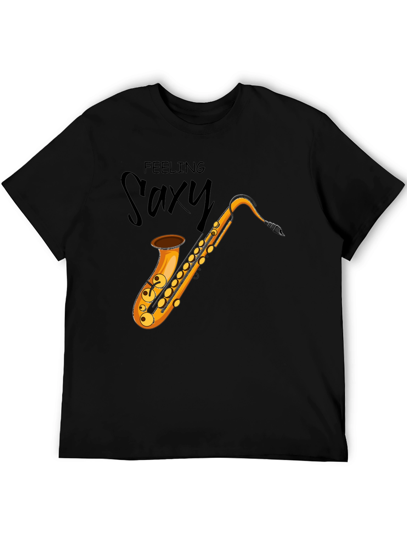 Feeling Saxy Black Graphic Tee