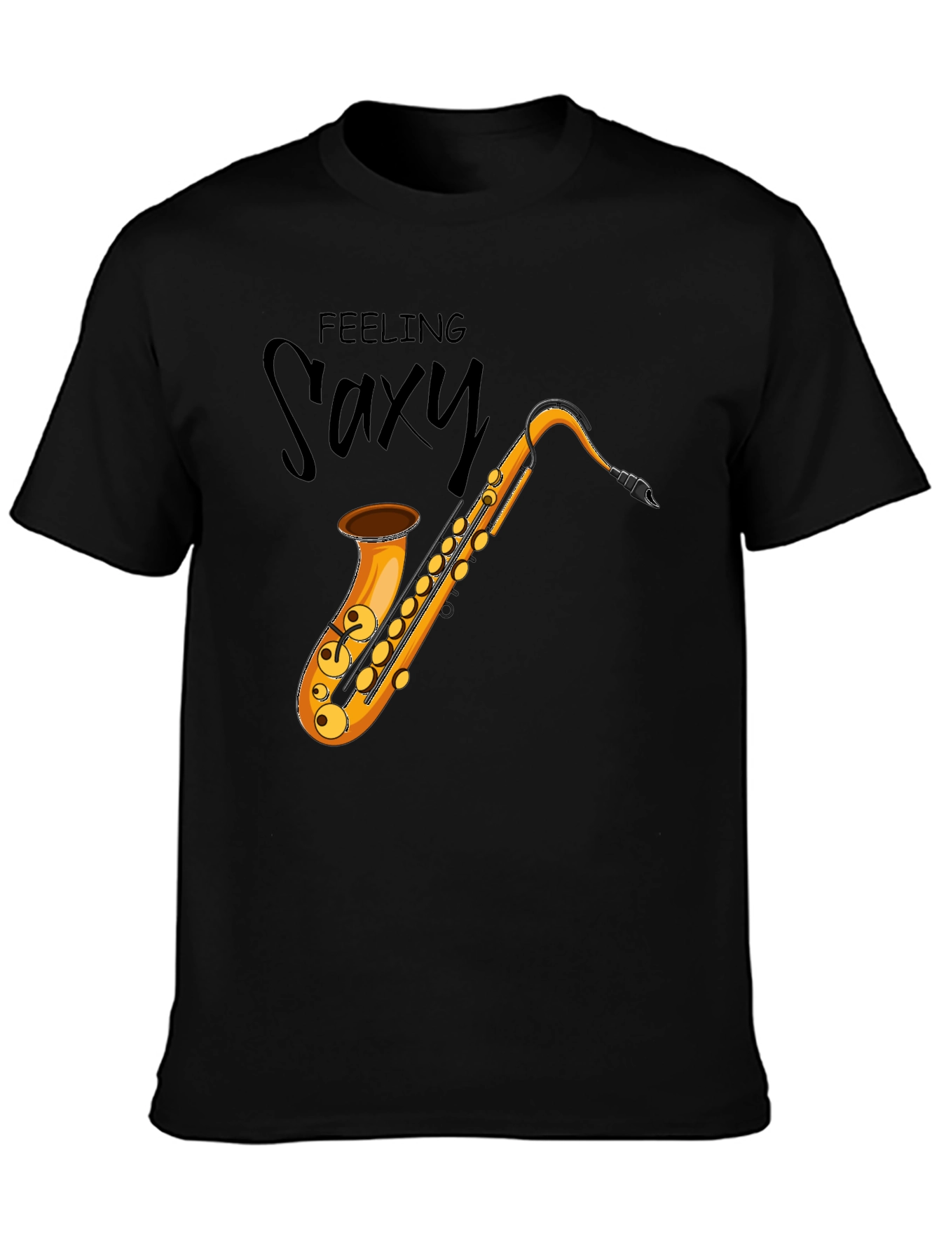 Feeling Saxy Black Graphic Tee