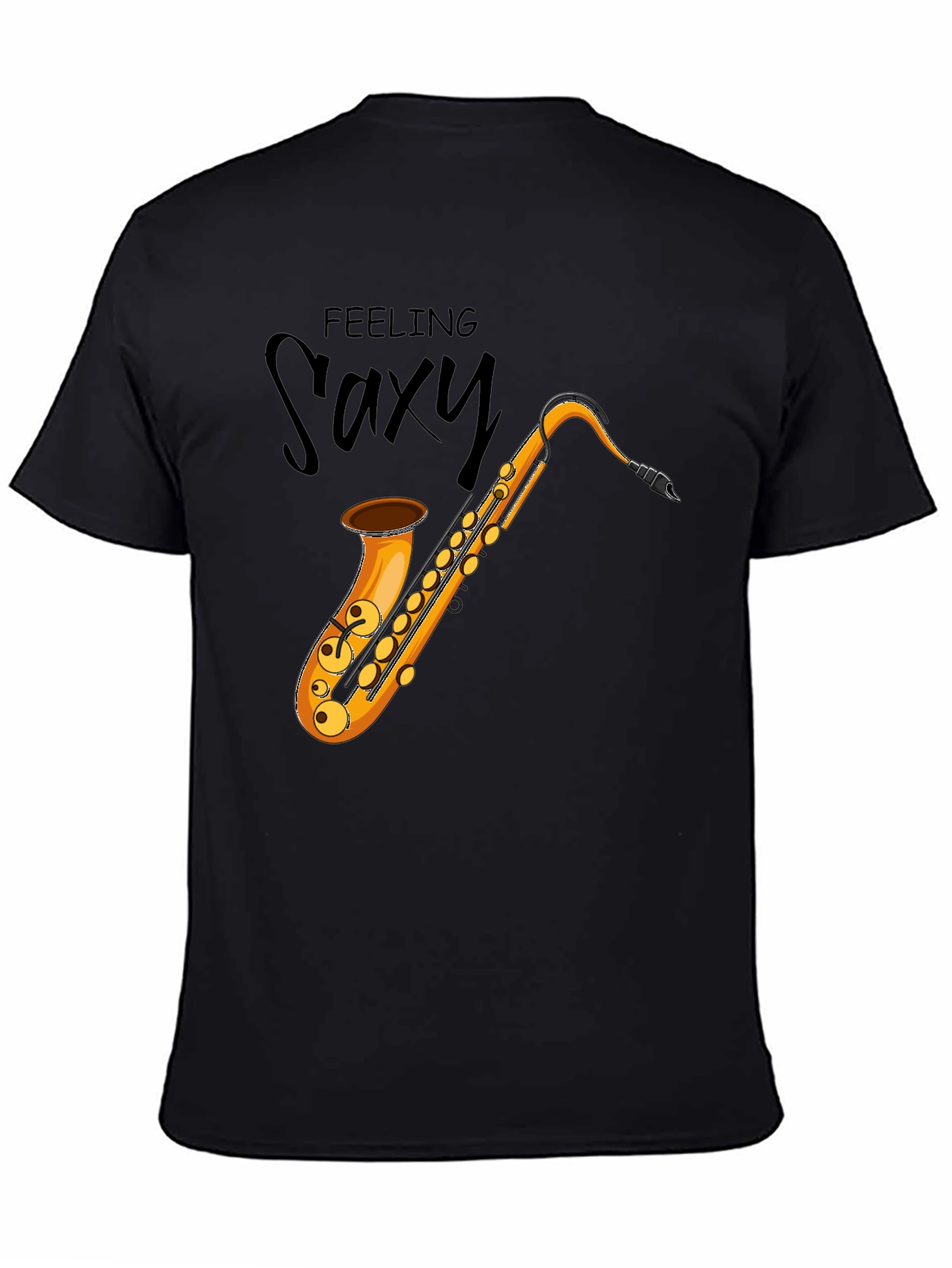 Feeling Saxy Black Graphic Tee